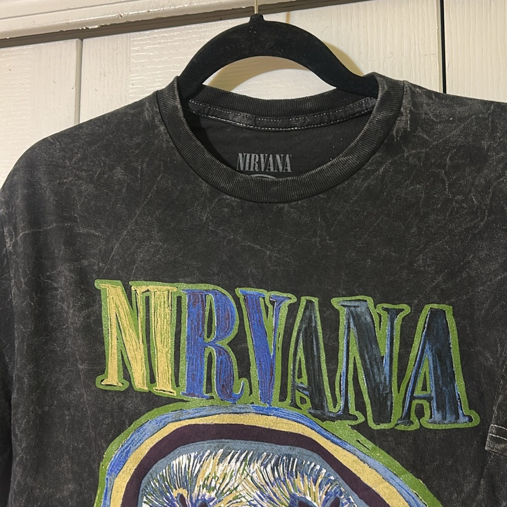 NIRVANA Black and Yellow Smiley Face Tee. NWOT - Picture 3 of 4